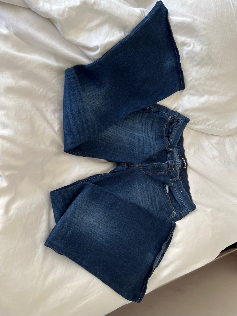Express Women's Dark Blue Flare Jeans